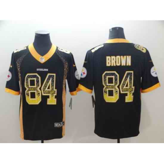 Nike Steelers 84 JuJu Brown Black Team Color Men s Limited Rush Jersey